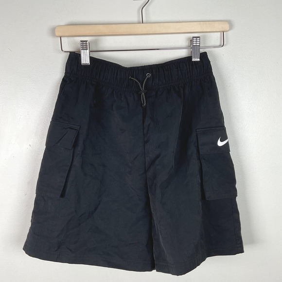 Nike Womens Shorts XS Black Loose Fit High Rise Cargo Pockets Drawstring - Picture 1 of 10